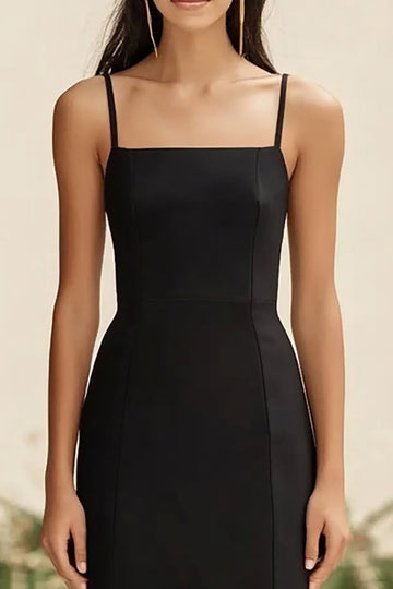 Chiffon schede zwarte midi formele jurk